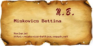 Miskovics Bettina névjegykártya