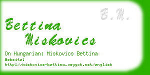 bettina miskovics business card
